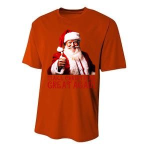 Funny Santa Trump Make Christmas Great Again Gift Performance Sprint T-Shirt