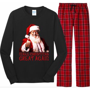 Funny Santa Trump Make Christmas Great Again Gift Long Sleeve Pajama Set