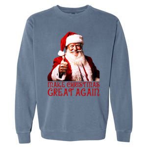 Funny Santa Trump Make Christmas Great Again Gift Garment-Dyed Sweatshirt