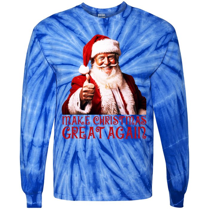 Funny Santa Trump Make Christmas Great Again Gift Tie-Dye Long Sleeve Shirt