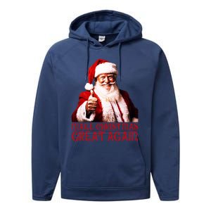 Funny Santa Trump Make Christmas Great Again Gift Performance Fleece Hoodie