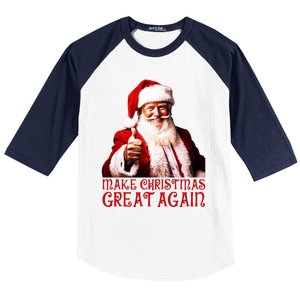 Funny Santa Trump Make Christmas Great Again Gift Baseball Sleeve Shirt