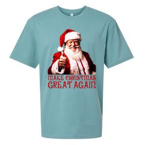 Funny Santa Trump Make Christmas Great Again Gift Sueded Cloud Jersey T-Shirt