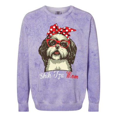 Funny Shih Tzu Mom For Shih Tzu Dog Lovers Premium Colorblast Crewneck Sweatshirt