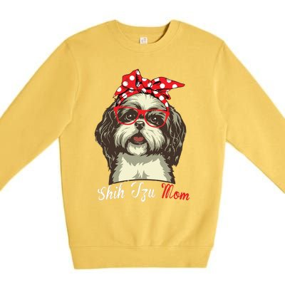 Funny Shih Tzu Mom For Shih Tzu Dog Lovers Premium Premium Crewneck Sweatshirt