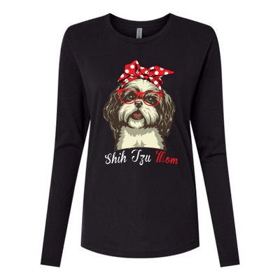 Funny Shih Tzu Mom For Shih Tzu Dog Lovers Premium Womens Cotton Relaxed Long Sleeve T-Shirt