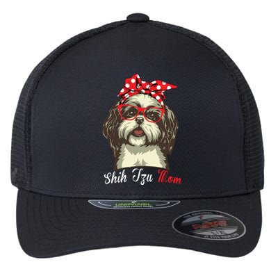 Funny Shih Tzu Mom For Shih Tzu Dog Lovers Premium Flexfit Unipanel Trucker Cap