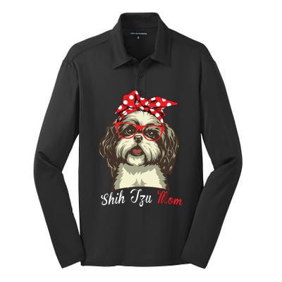 Funny Shih Tzu Mom For Shih Tzu Dog Lovers Premium Silk Touch Performance Long Sleeve Polo