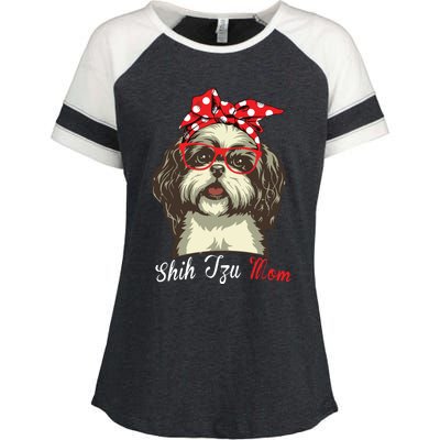 Funny Shih Tzu Mom For Shih Tzu Dog Lovers Premium Enza Ladies Jersey Colorblock Tee