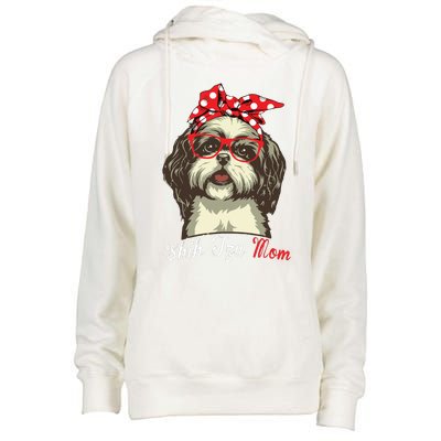 Funny Shih Tzu Mom For Shih Tzu Dog Lovers Premium Womens Funnel Neck Pullover Hood