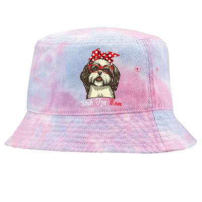 Funny Shih Tzu Mom For Shih Tzu Dog Lovers Premium Tie-Dyed Bucket Hat