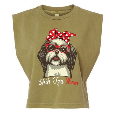 Funny Shih Tzu Mom For Shih Tzu Dog Lovers Premium Garment-Dyed Women's Muscle Tee