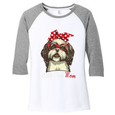 Funny Shih Tzu Mom For Shih Tzu Dog Lovers Premium Women's Tri-Blend 3/4-Sleeve Raglan Shirt