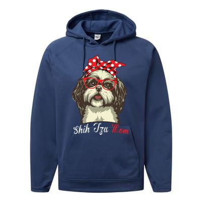 Funny Shih Tzu Mom For Shih Tzu Dog Lovers Premium Performance Fleece Hoodie