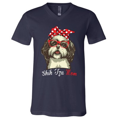 Funny Shih Tzu Mom For Shih Tzu Dog Lovers Premium V-Neck T-Shirt