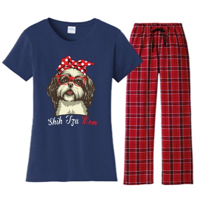 Funny Shih Tzu Mom For Shih Tzu Dog Lovers Premium Women's Flannel Pajama Set