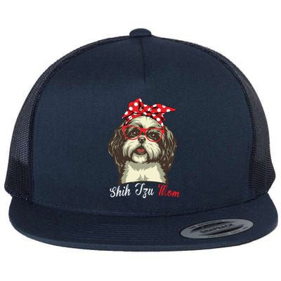 Funny Shih Tzu Mom For Shih Tzu Dog Lovers Premium Flat Bill Trucker Hat