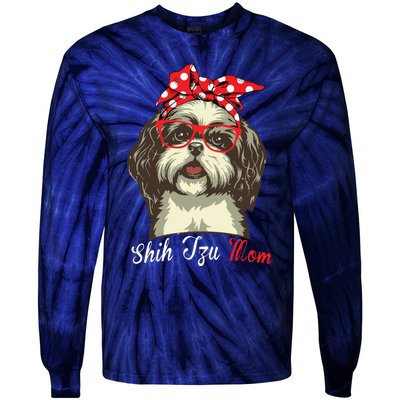 Funny Shih Tzu Mom For Shih Tzu Dog Lovers Premium Tie-Dye Long Sleeve Shirt