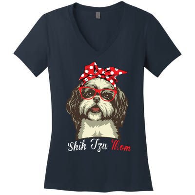 Funny Shih Tzu Mom For Shih Tzu Dog Lovers Premium Women's V-Neck T-Shirt