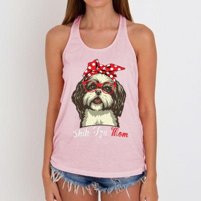 Funny Shih Tzu Mom For Shih Tzu Dog Lovers Premium Women's Knotted Racerback Tank