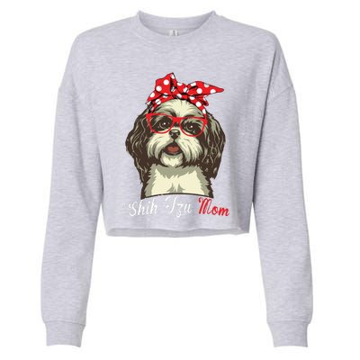 Funny Shih Tzu Mom For Shih Tzu Dog Lovers Premium Cropped Pullover Crew