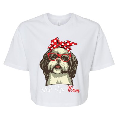 Funny Shih Tzu Mom For Shih Tzu Dog Lovers Premium Bella+Canvas Jersey Crop Tee