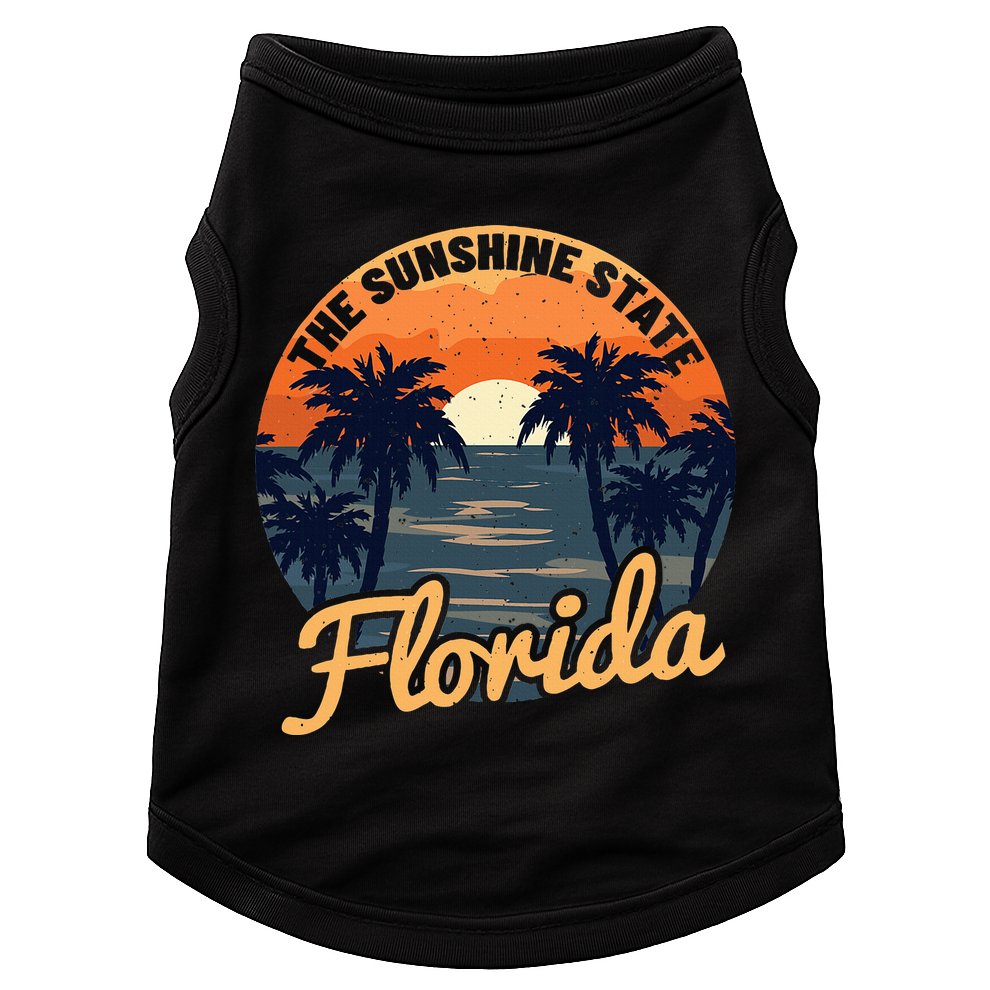 Florida Sunset Throwback Design Classic Doggie Tank