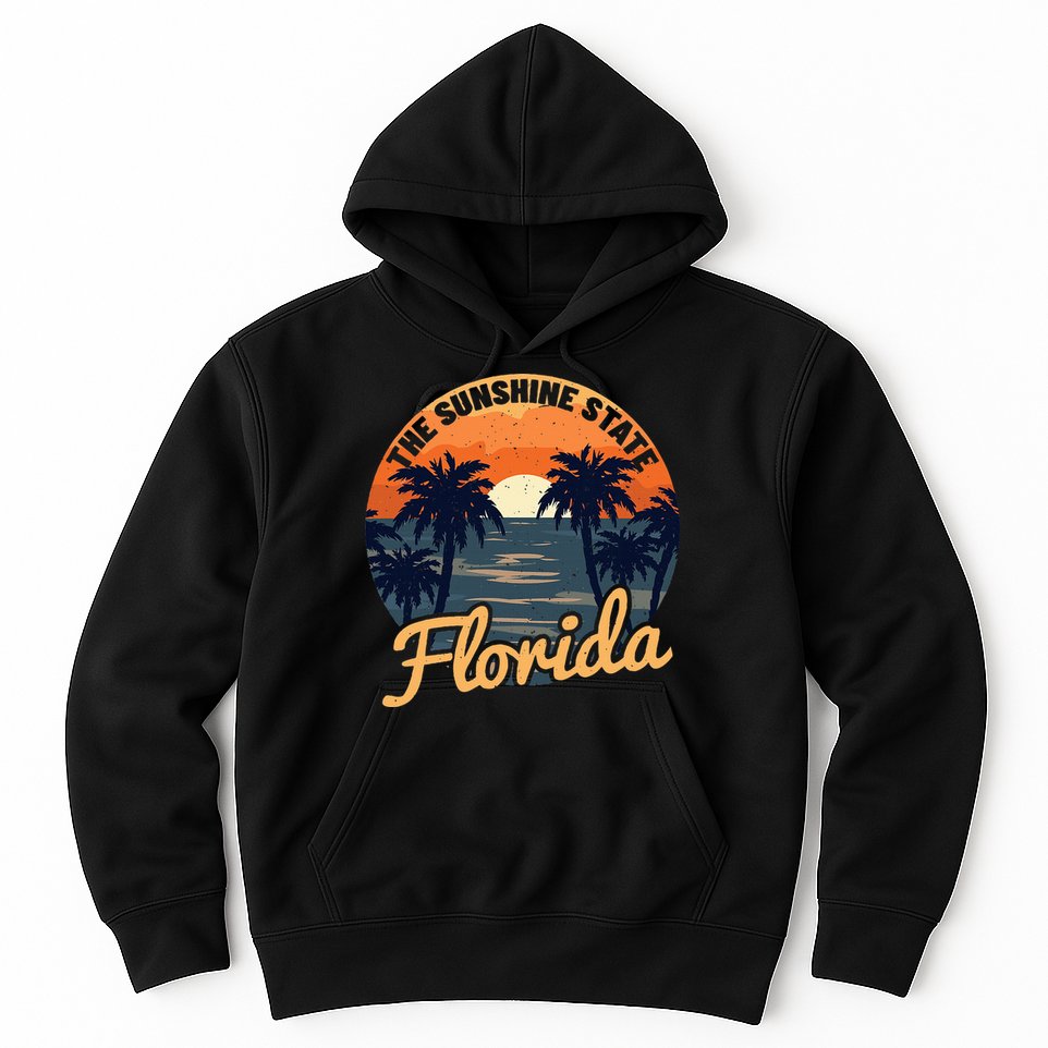 Florida Sunset Throwback Design Classic Hoodie