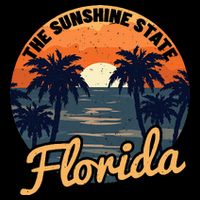 Florida Sunset Throwback Design Classic Bucket Hat