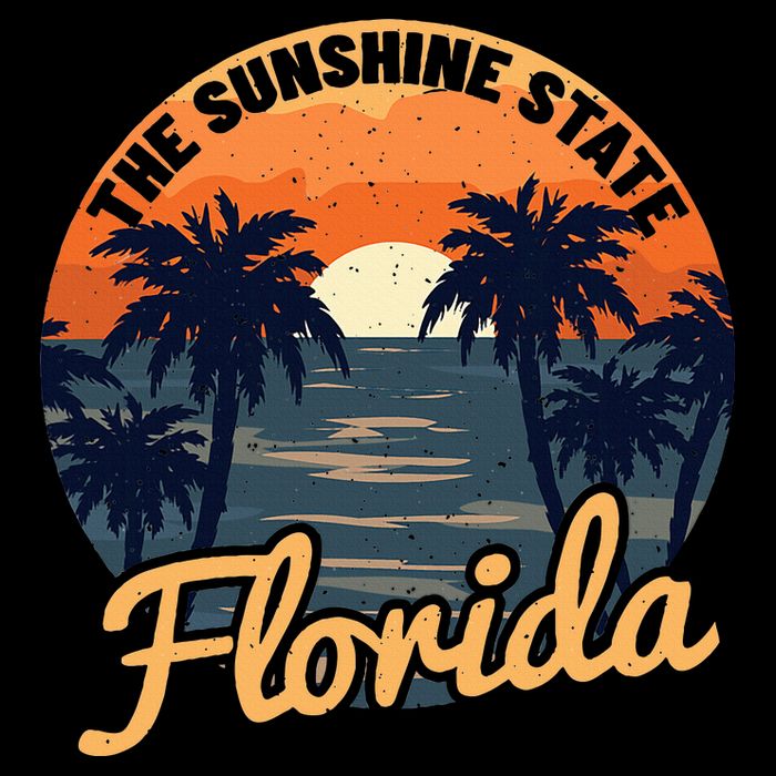 Florida Sunset Throwback Design Classic Bucket Hat