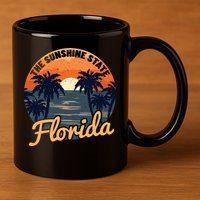 Florida Sunset Throwback Design Classic 11oz C Handle Ceramic Mug