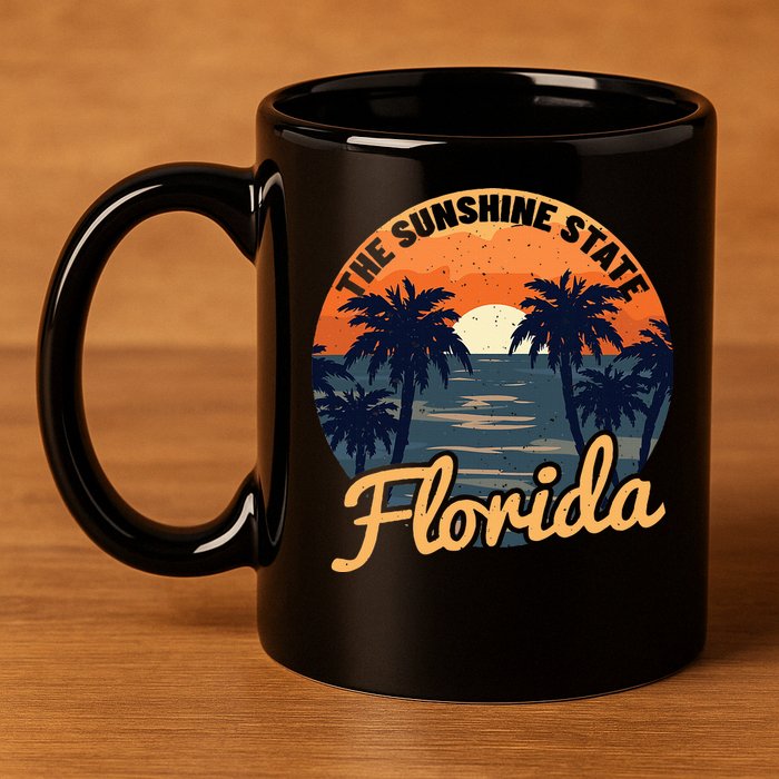 Florida Sunset Throwback Design Classic 11oz C Handle Ceramic Mug