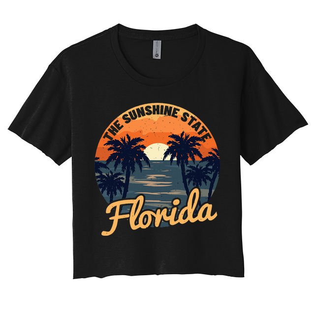 Florida Sunset Throwback Design Classic Crop Top