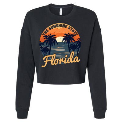 Florida Sunset Throwback Design Classic Cropped Pullover Crew