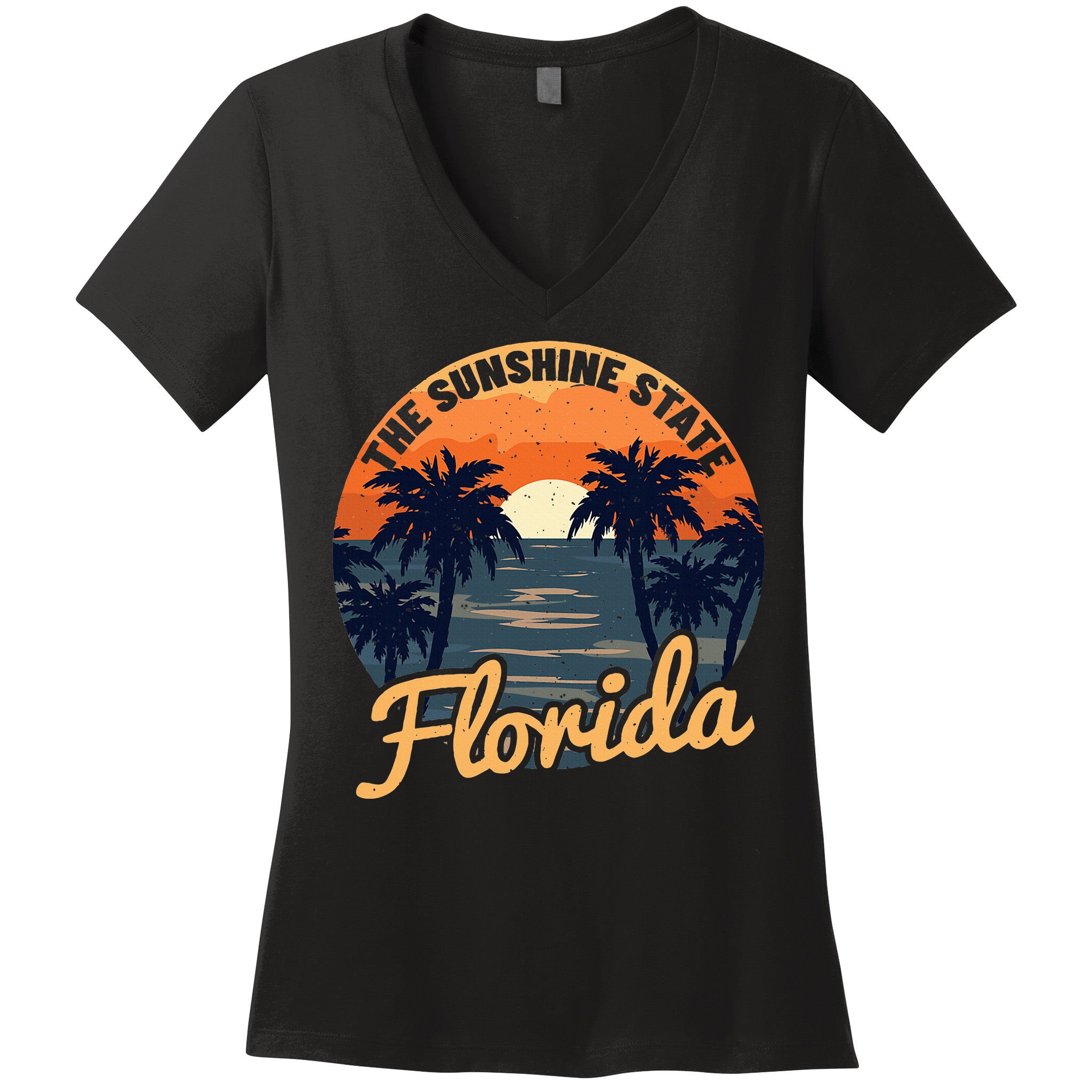 Florida Sunset Throwback Design Classic Women's V-Neck T-Shirt