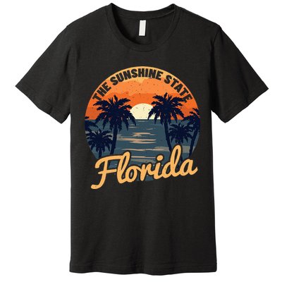 Florida Sunset Throwback Design Classic Premium T-Shirt