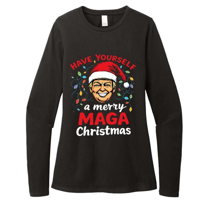 Funny Santa Trump Have Yourself A Merry Maga Christmas Xmas Womens CVC Long Sleeve Shirt