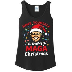 Funny Santa Trump Have Yourself A Merry Maga Christmas Xmas Ladies Essential Tank