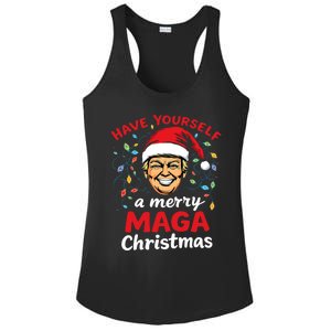 Funny Santa Trump Have Yourself A Merry Maga Christmas Xmas Ladies PosiCharge Competitor Racerback Tank