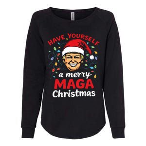 Funny Santa Trump Have Yourself A Merry Maga Christmas Xmas Womens California Wash Sweatshirt