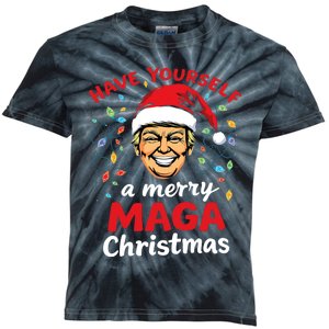 Funny Santa Trump Have Yourself A Merry Maga Christmas Xmas Kids Tie-Dye T-Shirt