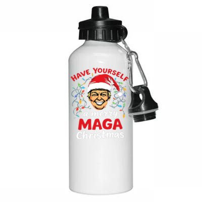 Funny Santa Trump Have Yourself A Merry Maga Christmas Xmas Aluminum Water Bottle