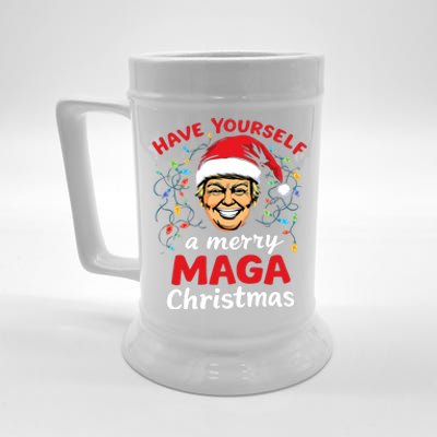 Funny Santa Trump Have Yourself A Merry Maga Christmas Xmas Beer Stein