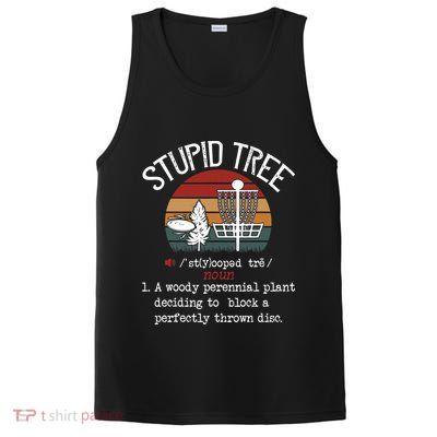 Funny Stupid Tree Disc Golf Frisbee Vintage PosiCharge Competitor Tank