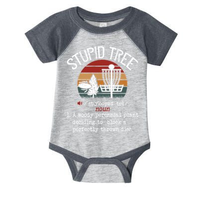 Funny Stupid Tree Disc Golf Frisbee Vintage Infant Baby Jersey Bodysuit