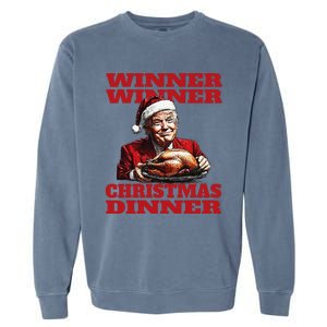 Funny Santa Trump Winner Winner Christmas Dinner Xmas Garment-Dyed Sweatshirt