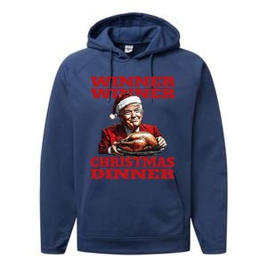 Funny Santa Trump Winner Winner Christmas Dinner Xmas Performance Fleece Hoodie