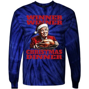 Funny Santa Trump Winner Winner Christmas Dinner Xmas Tie-Dye Long Sleeve Shirt