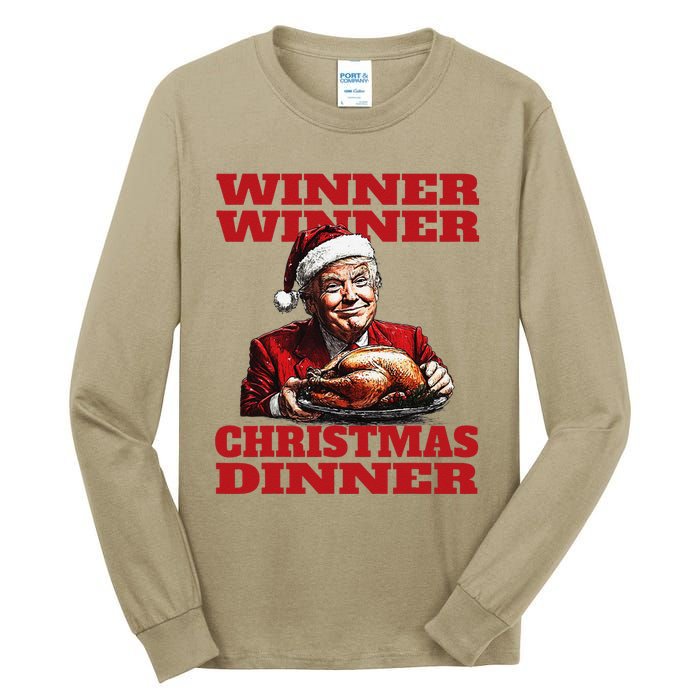 Funny Santa Trump Winner Winner Christmas Dinner Xmas Tall Long Sleeve T-Shirt