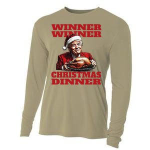 Funny Santa Trump Winner Winner Christmas Dinner Xmas Cooling Performance Long Sleeve Crew